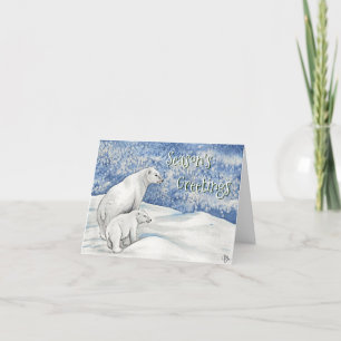 Cartes Pour Fêtes Annuelles  Ours à neiges polaires