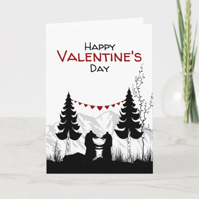 Cartes Pour Fêtes Annuelles Ours avec du charme de montagne dans la (Devant)