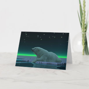 Cartes Pour Fêtes Annuelles Ours blanc de bord de glace