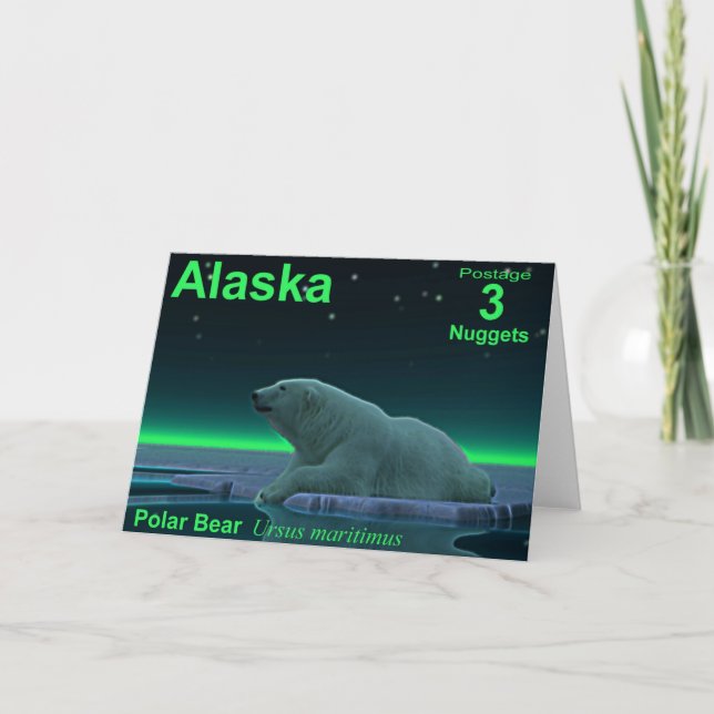Cartes Pour Fêtes Annuelles Ours blanc de bord de glace (Devant)