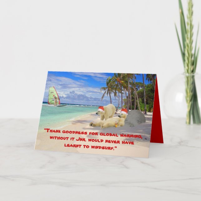 Cartes Pour Fêtes Annuelles Ours blancs de Noël (Devant)