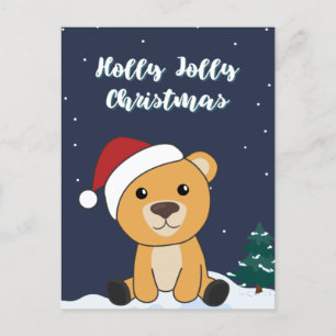 Cartes Pour Fêtes Annuelles Ours colorés Joyeux Noël Animaux d'hiver Ours
