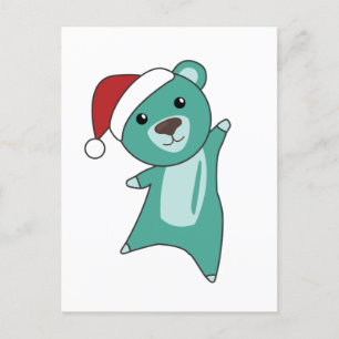 Cartes Pour Fêtes Annuelles Ours Colorés Joyeux Noël Animaux d'Hiver Ours