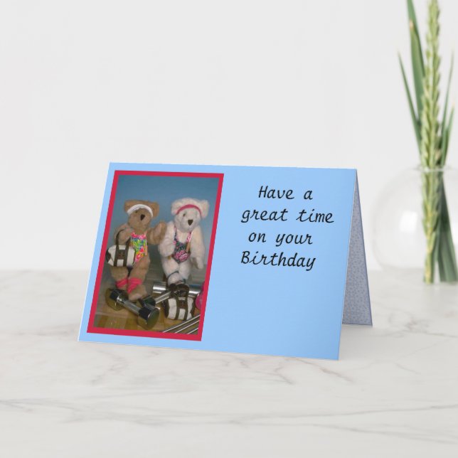 Cartes Pour Fêtes Annuelles Ours de forme physique (Devant)