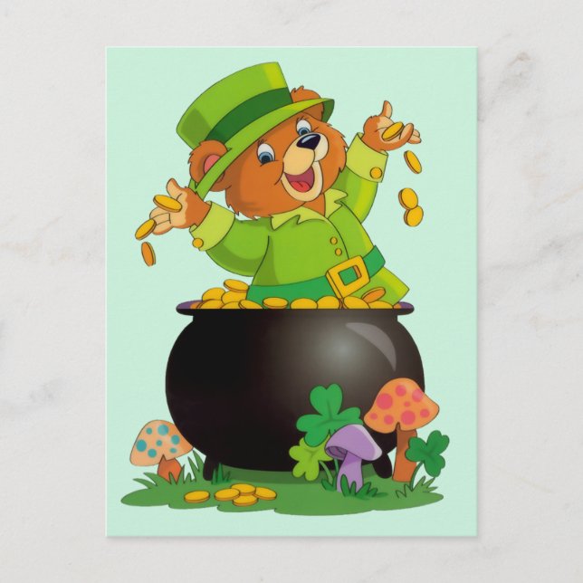 Cartes Pour Fêtes Annuelles Ours de la Fête Saint Patrick (Devant)