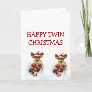 Cartes Pour Fêtes Annuelles Ours De Noël Dans Le Jumeau De Neige