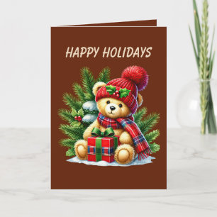Cartes Pour Fêtes Annuelles Ours de Noël festif ajouter un message