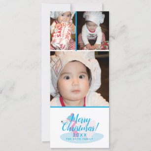 Cartes Pour Fêtes Annuelles Ours de Noël Merry Christmas Flocons Bébé Collage 