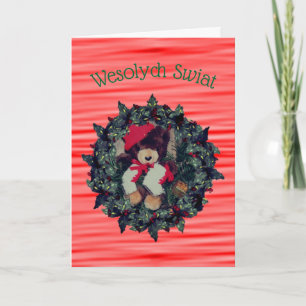 Cartes Pour Fêtes Annuelles Ours De Noël Polonais Dans La Guirlande