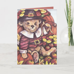Cartes Pour Fêtes Annuelles Ours de nounours de pèlerin