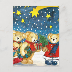 CARTES POUR FÊTES ANNUELLES OURS DU JOUR DE NOËL AVEC CADEAUX