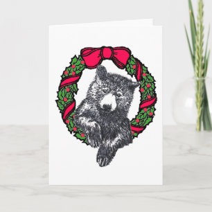 Cartes Pour Fêtes Annuelles ours en guirlande