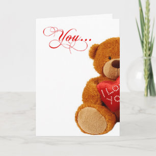 Cartes Pour Fêtes Annuelles Ours en peluche de Noël romantique - Vous Me Compl