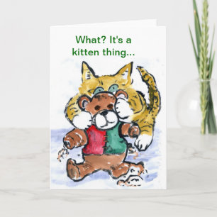 Cartes Pour Fêtes Annuelles Ours en peluche déchiqueté