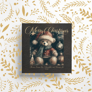 Cartes Pour Fêtes Annuelles Ours en peluche en faux cuir Joyeux Noël