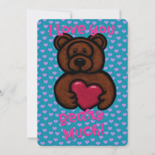 Cartes Pour Fêtes Annuelles Ours en peluche flou pour la Saint-Valentin 