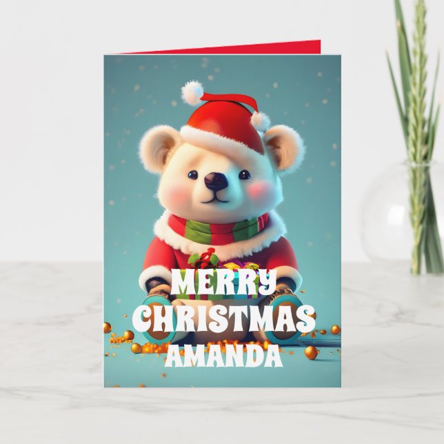 Cartes Pour Fêtes Annuelles Ours en peluche Noël Enfants personnalisés (Devant)