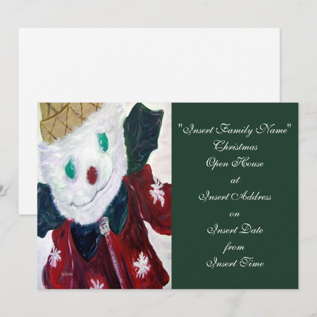 Cartes Pour Fêtes Annuelles Ours grelot (Devant / Derrière)