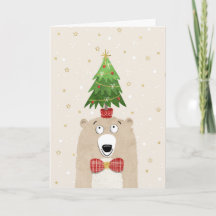 Ours mou de Noël avec arbre de Noël sur la tête