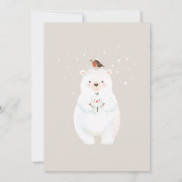 Cartes Pour Fêtes Annuelles Ours neige de Noël