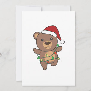 Cartes Pour Fêtes Annuelles Ours Noël Animaux d'hiver Ours