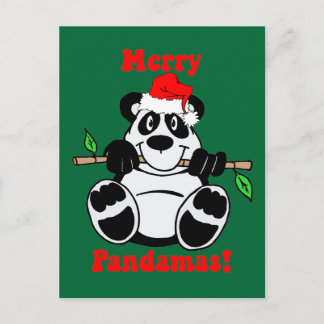 Cartes Pour Fêtes Annuelles Ours panda drôle de Noël