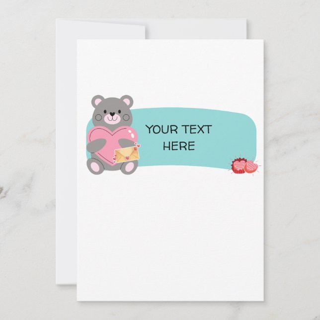 CARTES POUR FÊTES ANNUELLES OURS PERSONNALISABLE (Devant)