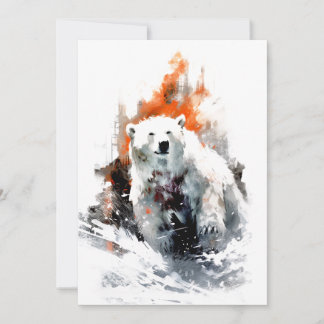 Cartes Pour Fêtes Annuelles Ours Polaire Américain Animal Sauvage 
