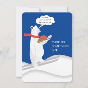 Cartes Pour Fêtes Annuelles Ours polaire amusant de la cuisine de Noël