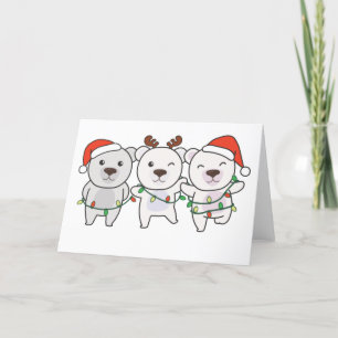Cartes Pour Fêtes Annuelles Ours Polaire Animaux de Noël Cute Ours Polaire Vac