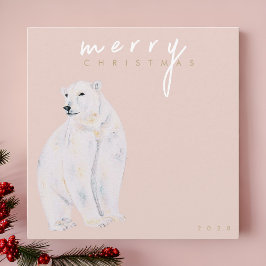 Cartes Pour Fêtes Annuelles Ours polaire aquarelle Joyeux Noël moderne