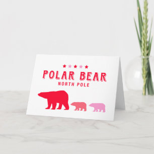 Cartes Pour Fêtes Annuelles Ours polaire au pôle Nord