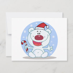 Cartes Pour Fêtes Annuelles Ours Polaire Avec Chemises De Vacances Sucres de c