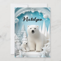 Ours polaire avec Cub Océan Arctique Blanc Joyeux