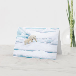 Cartes Pour Fêtes Annuelles Ours polaire avec petit