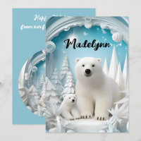 Ours polaire avec petit Océan Arctique Hiver blanc