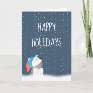 Cartes Pour Fêtes Annuelles Ours Polaire De Noël En Neige