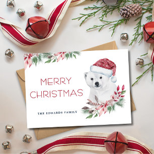 Cartes Pour Fêtes Annuelles Ours polaire élégant moderne Joyeux Noël
