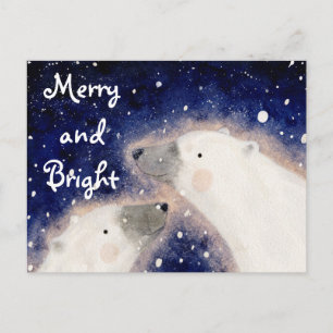 Cartes Pour Fêtes Annuelles Ours polaire joyeux et lumineux