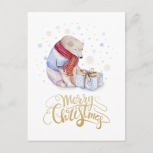 Cartes Pour Fêtes Annuelles Ours polaire Joyeux Noël