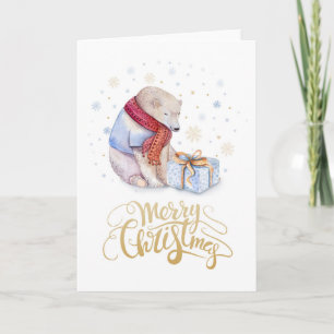Cartes Pour Fêtes Annuelles Ours polaire Joyeux Noël