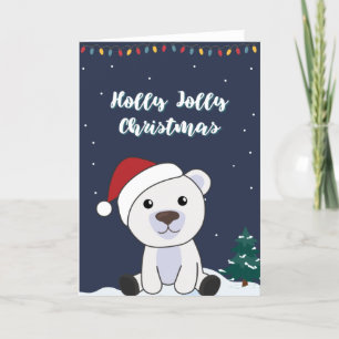 Cartes Pour Fêtes Annuelles Ours Polaire Noël Neige Hiver Animaux Polaire Hol