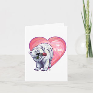 Cartes Pour Fêtes Annuelles Ours polaire Saint Valentin