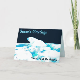 Cartes Pour Fêtes Annuelles Ours Polaire Sur Glace - Bonnes Fêtes