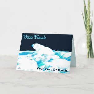 Cartes Pour Fêtes Annuelles Ours Polaire Sur Glace - Buon Natale