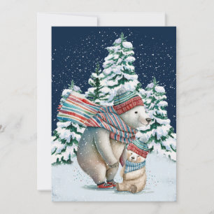 Cartes Pour Fêtes Annuelles Ours polaires à l'aquarelle