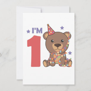 Cartes Pour Fêtes Annuelles Ours Pour Le Premier Anniversaire Pour Les Enfants