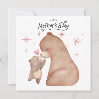 Cartes Pour Fêtes Annuelles Ourse et ourson Bonne fête des mères