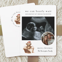 Ourson Mignon à peine attendre Aquarelle Noël Bébé