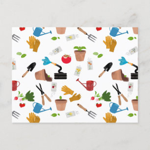 Cartes Pour Fêtes Annuelles Outils de jardinage Plante jardinier Motif